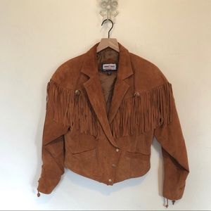 80s vintage Minnetonka suede fringe jacket